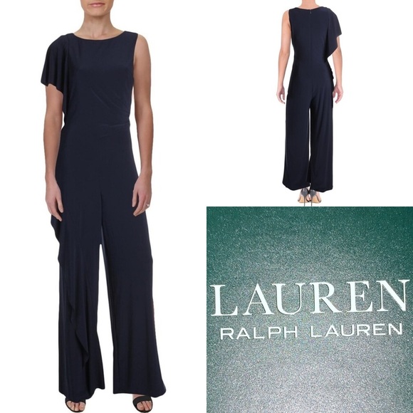 RALPH LAUREN Ruffled Flutter Sleeves Jumpsuit - Picture 1 of 6
